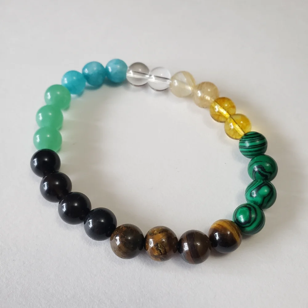 Natural Stone stratchy Bracelet, Attract Good Luck Money Health - Picture 2 of 8